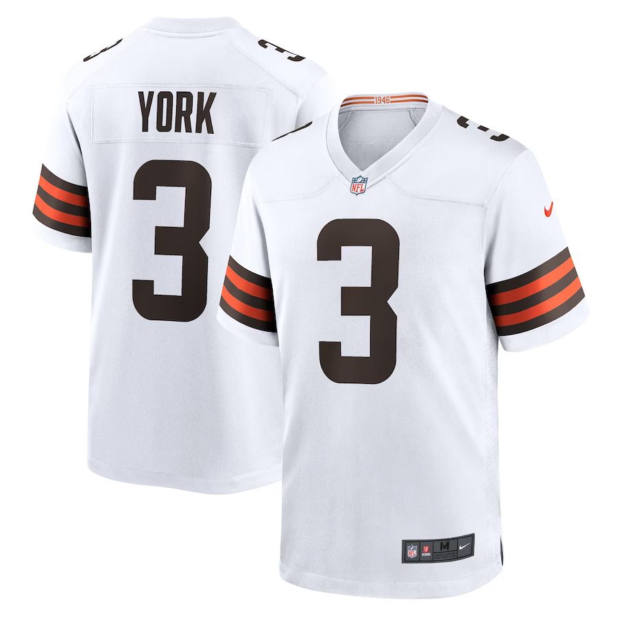 Men Cleveland Browns #3 Cade York Nike White Game Player NFL Jersey->more jerseys->NBA Jersey